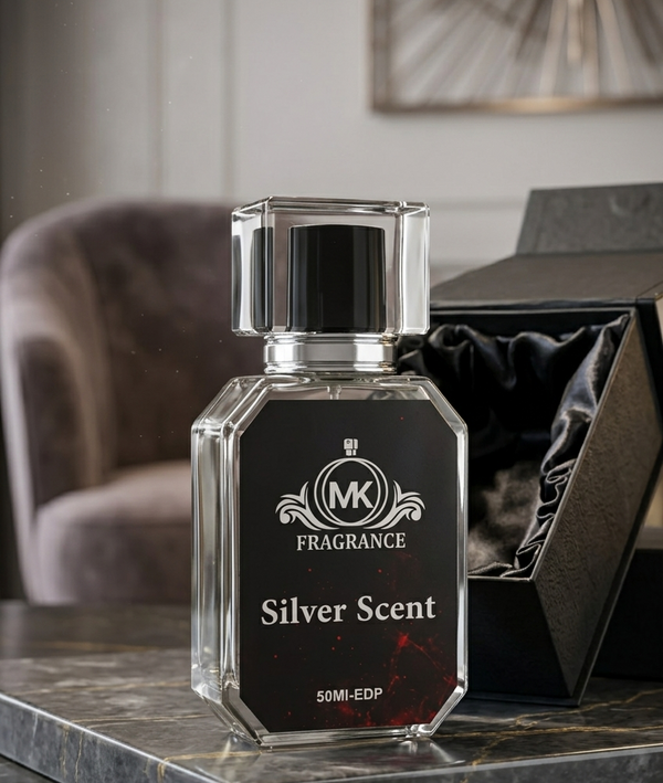 MK Fragrance Silver Scent Eau De Parfum 50ML – Long Lasting Fresh Citrus & Woody Perfume for Men | 10-12 Hours Wear